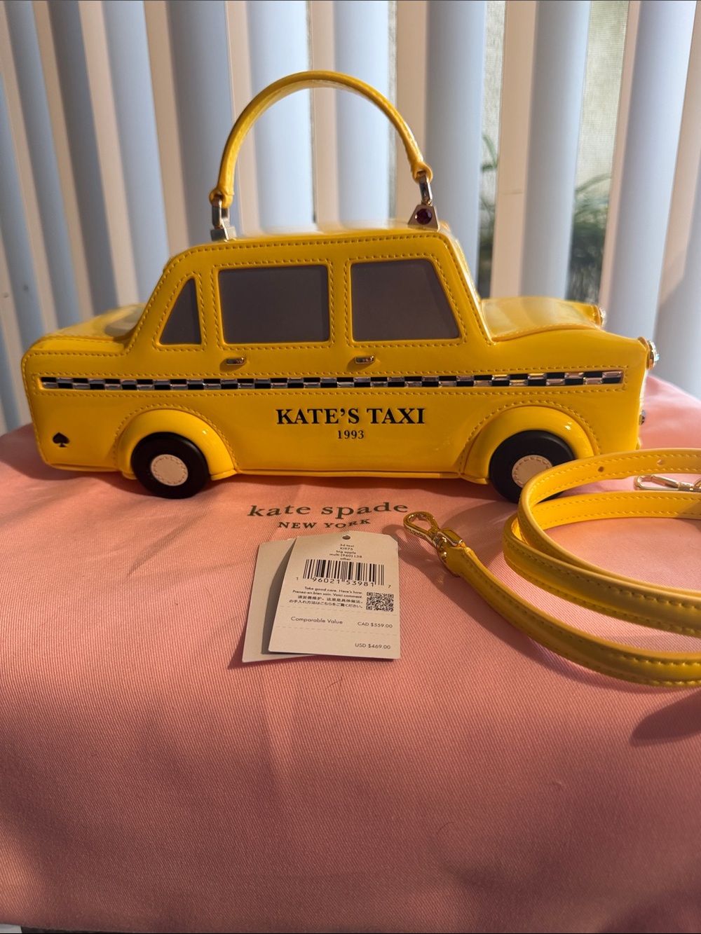 kate spade Novelty Yellow Taxi Shaped womens Crossbody Bag
